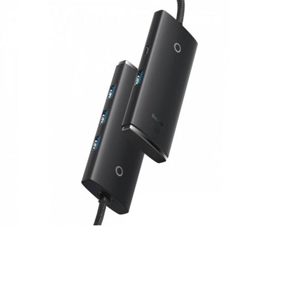 USB-Hub Baseus Lite Series 4-Port USB-A HUB Adapter (USB-A to USB 3.0*4 ) 1m Black | Зображення 2