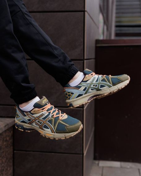 Кросівки демісезонні Asics Lux технологія амортизації колір: олива / жовтогарячий/ синій | Зображення 3
