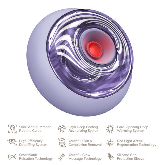 Масажер для обличчя та тіла GESKE Sonic Cool&Warm Face and Body Massager 9в1 purple | Зображення 1