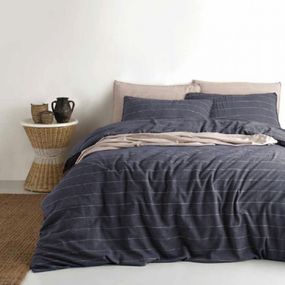 Комплект постільної білизни SoundSleep Stonewash AURA MAVI синій євро