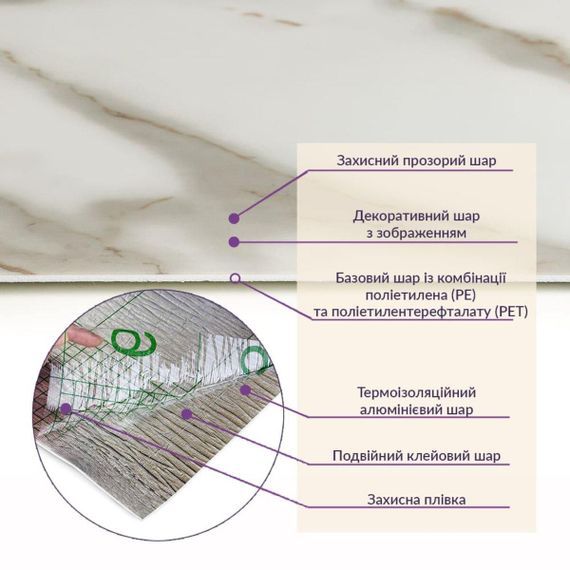 Самоклеюча стінова PET плитка у рулоні 600*3000*2mm SW-00001693 | Зображення 4