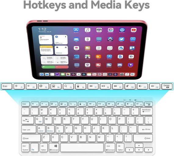 Клавіатура бездротова Bluetooth-TQQ QWERTY для iPad 10/iPad Pro/iPad Air/iPad Mini/iPad 10,2", | Зображення 3