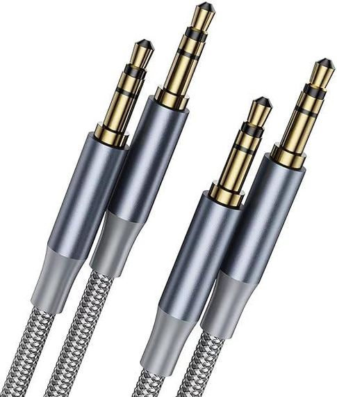Аудіокабель AUX 3.5 мм Ploiwue 2 шт по 3 м, плетений, для навушників, смартфонів, авто, ПК