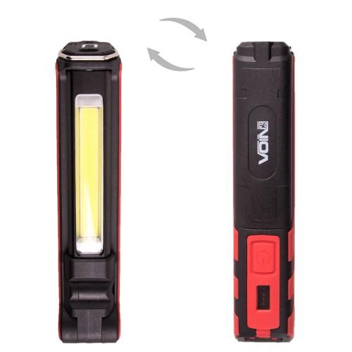 Переносна лампа "VOIN" VL-107, 5W-COB+3W XPE/АКБ 2000mAh/магніт/інд. заряда | Зображення 2