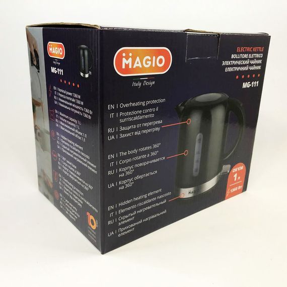 Електрочайник сталь Magio MG-111 1 л 1360 Вт, Потужний електричний чайник для дому CJ-50 | Зображення 5
