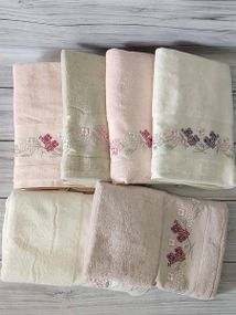 Полотенца Pupilla EVA CICEK MILKI 3D 50х90см Пенье набор 6шт