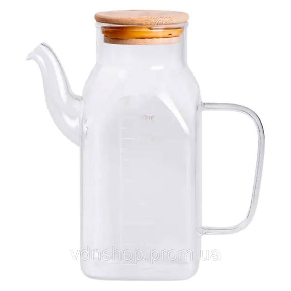 Емкость для масла и уксуса с бамбуковой крышкой 750 мл HP-34-1 | Зображення 1