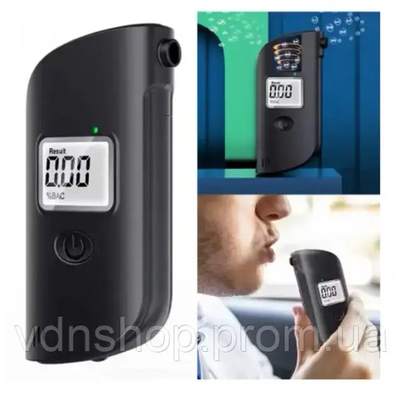 Алкотестер с LCD дисплеем от батареек / Тестер на алкоголь / Алкометр / Алкотестер портативный