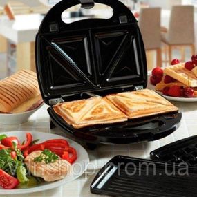 Вафельница бутербродница 3 в 1, Бутербродница 4в1, профессиональная Сендвичница 4в1 ZX-68