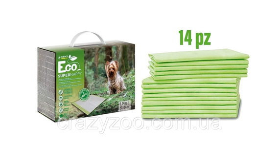 Пеленки для собак Croci Super Nappy Eco биоразлагаемые 14 шт 57x54 см C6028471 | Зображення 2