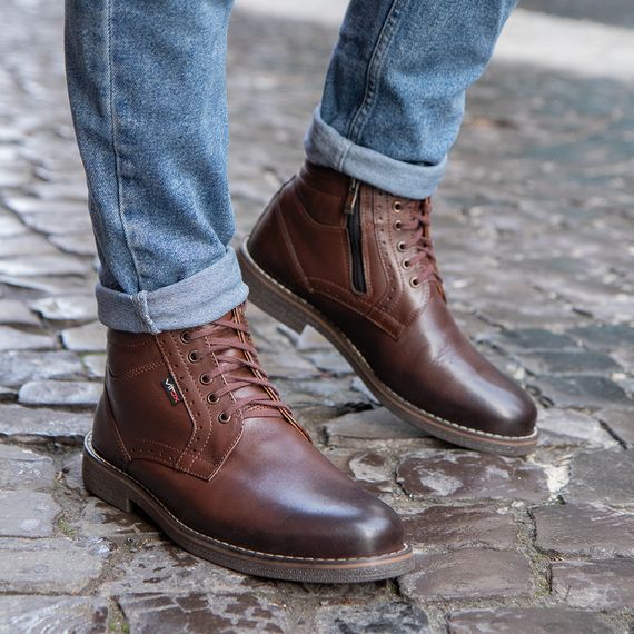 Тепле зимове взуття 43 розмір. Черевики з натуральної шкіри та хутра | Зображення 6