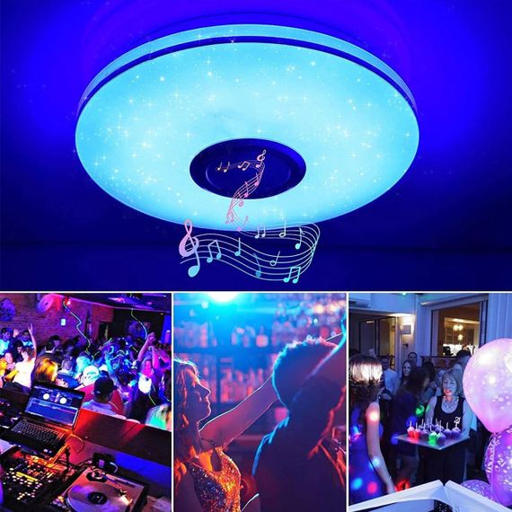 Стельовий RGB світильник (38см) з Bluetooth колонкою та пультом, 60W / Світлодіодна люстра | Зображення 1