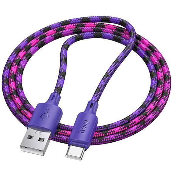 Дата кабель Hoco X116 Meridian USB to Type-C 3A (1m) Gradient Purple Mix | Зображення 1
