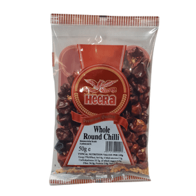 Перець чилі круглий Екстра гострий  Whole round chilli extra hot 50г Heera 5031416222217