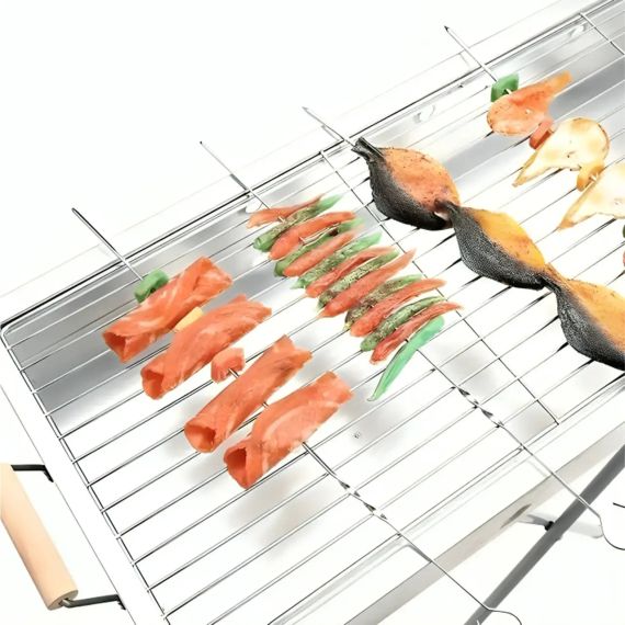 Раскладной мангал переносной 70х70х30см, BARBECUE TRAY 770T, Серебристый | Зображення 2