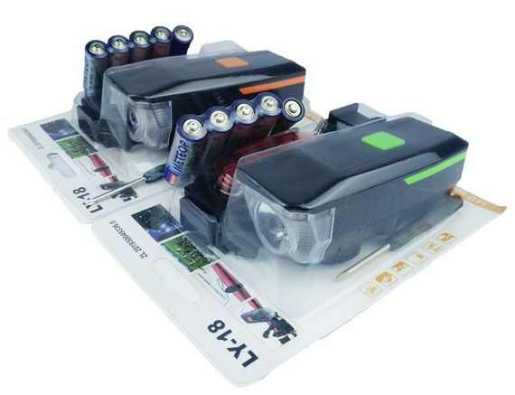 Вело фара с задним фонарем мигалкой RB-B16 велосипедный фонарь с креплением на батарейках | Зображення 7