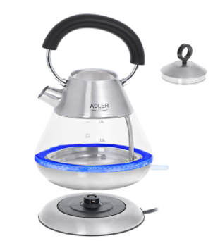 Електрочайник скляний Adler 1282 STRIX 2200 Вт | Зображення 2