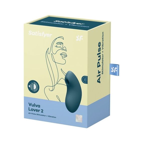 Вакуумний вібратор Satisfyer Vulva Lover 2, Синій | Зображення 3