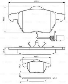 Колодки гальмівні дискові AUDI A4, A6, SKODA SUPERB, VW PASSAT передн.  BOSCH (0986495241)