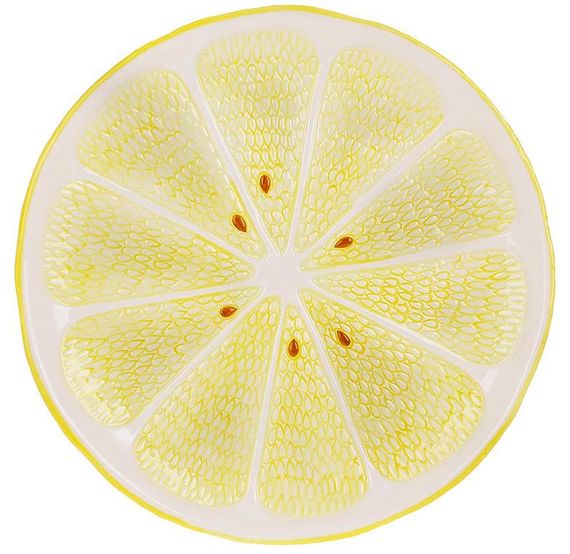 Керамічне плоске блюдо Fruits "Lemon" 31см, лимон