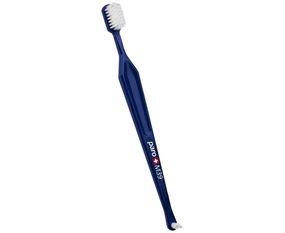 Зубна щітка середньої жорсткості paro® toothbrush M39 з монопучковою насадкою в поліетиленовій упаковці, темно-синя