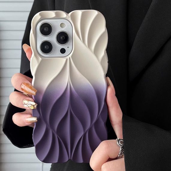 TPU чохол Leaf для Apple iPhone 16 Pro (6.3") White / Purple | Зображення 1