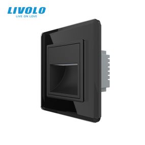Світильник для сходів LIVOLO, чорний, 2.5D скляна рамка, тепле світло 2700K, 230В, 0.35Вт