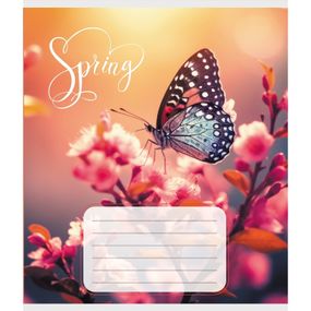 Тетрадь ученическая "Бабочка весной" 018-530216K-1 в клеточку, 18 листов
