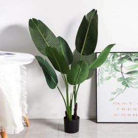 Искусственное банановое дерево 120 см в горшке – декоративное растение
