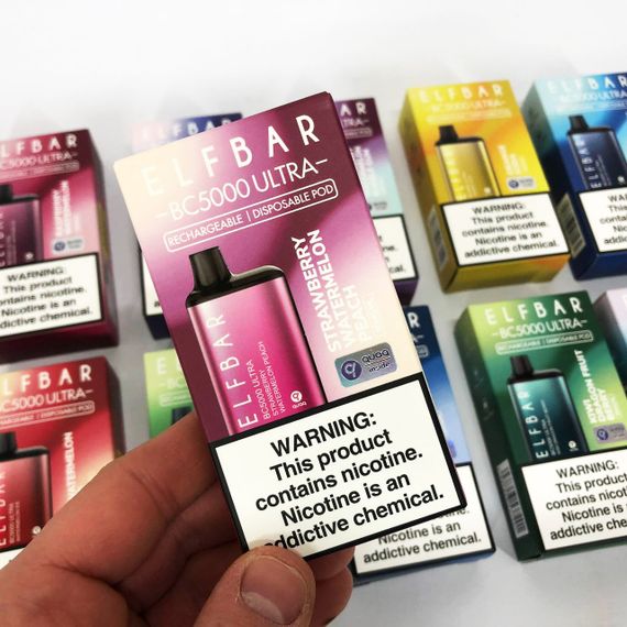 Elf Bar BC5000 Ultra. Полуниця Кавун Персик (Strawberry Watermelon Peach) | Зображення 1