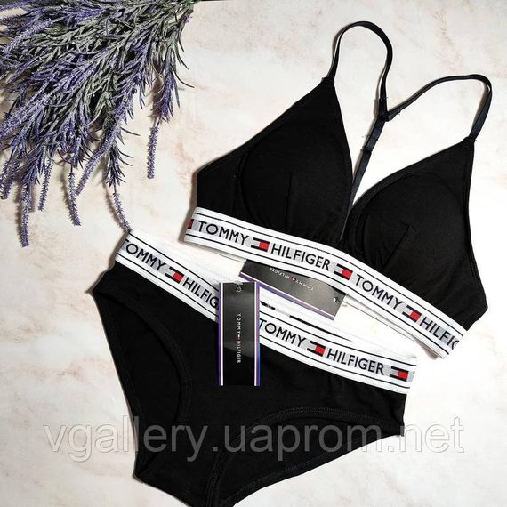 Женский комплект белья ТН, Женский комплект ТН (Топ+Брифи) L, Черный | Зображення 4