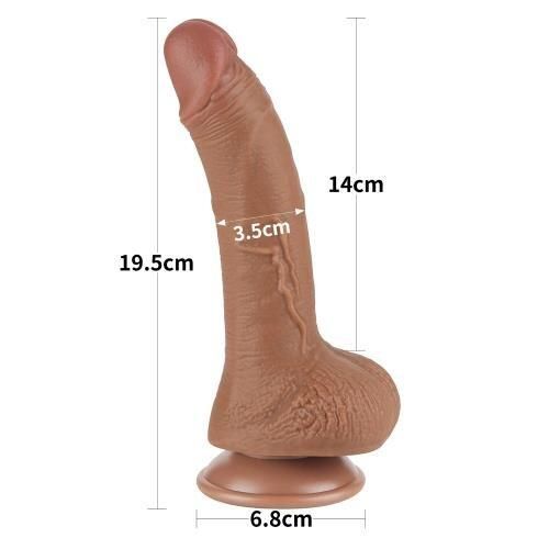 Фаллоимитатор - Sliding-Skin Dual Layer Dong 7.5" Brown sexstyle | Зображення 2
