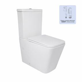 Унитаз напольный Qtap Crow Ultra Quiet безободковый с ягодением Soft-close QTCRO27W51028