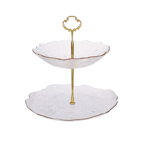 Фруктовниця двоярусна 24,5см із золотим кантом скло 992-170 БОНА ДИ