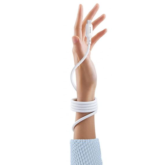 Дата кабель Baseus PicoGo Magnetic Liquid Silicone Type-C to Type-C 240W (1m) (P10376800) Moon White | Зображення 3