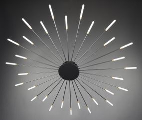 Люстра світлодіодна стельова LED світильник для квартири на стелю лед 27945 Чорний 8х125х125 см.