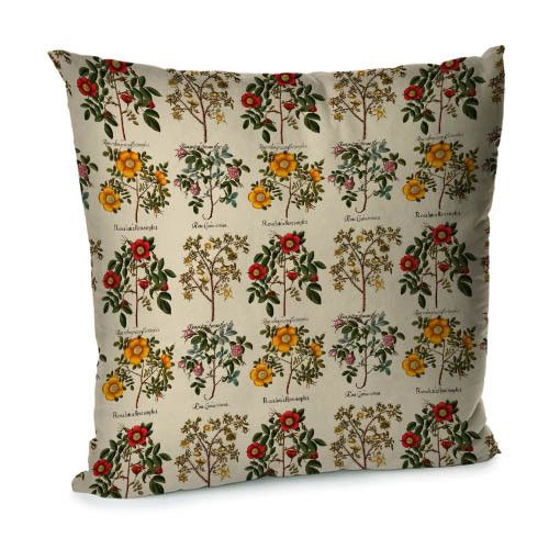 Подушка диванная с бархата Botanical flowers 45x45 см (45BP_FLORA007)
