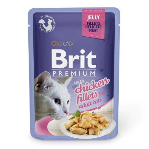 Вологий корм Brit Premium для котів з куркою в желе 24шт*85г