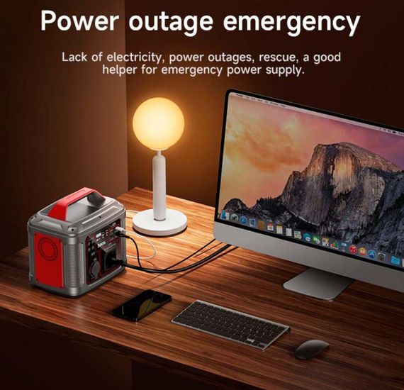 Портативна зарядна станція HOCO DB28 300W Iron Gray+Red | Зображення 6