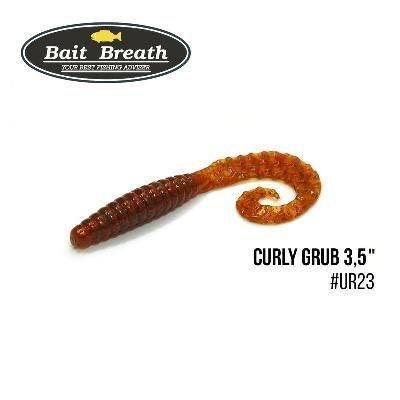 Силіконова приманка, Їстівний силікон Bait Breath Curly Grub 3,5" (10шт) (Ur23 Pumpkin/red)