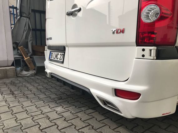 Накладка на задній бампер V2 (під фарбування) для Mercedes Sprinter 2006-2018 рр | Зображення 1
