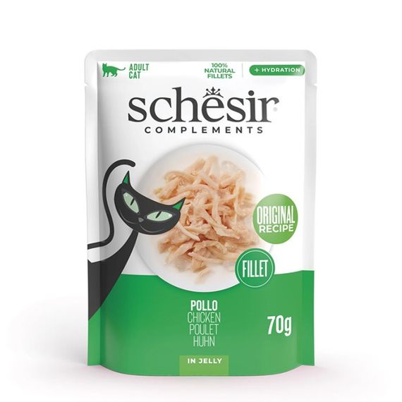 Schesir Chicken Fillets вологий корм для котів з куркою у желе, 70 гр