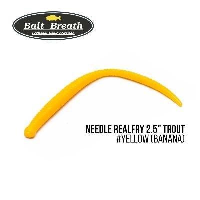Силиконовая приманка, Съедобный силикон Bait Breath Needle RealFry 2,5" Trout (12шт.) (Yellow(Banana))