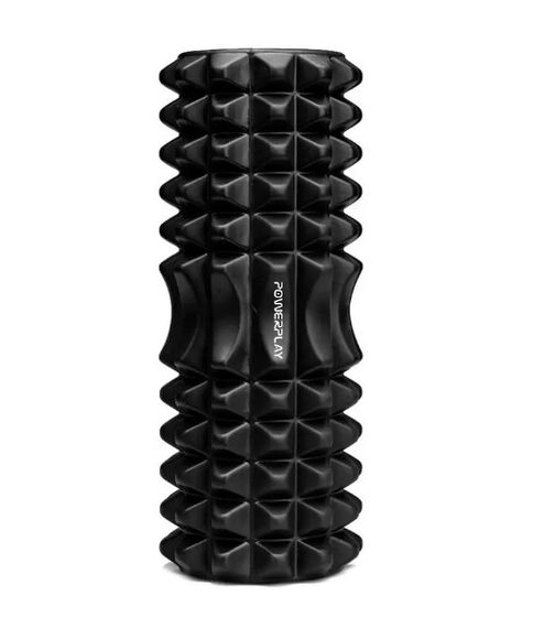 Масажний ролик (роллер) PowerPlay 4405 EVA Massage Roller Чорний 33x12 см (PP_4405_Black) | Зображення 1