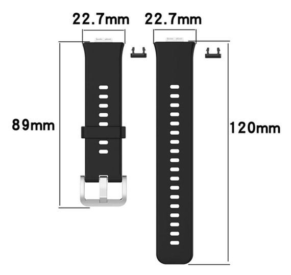 Силіконовий ремінець Primolux для смарт-годинника Huawei Watch Fit / Fit SE (TIA-B09, TIA-B29, STA-B39) - Black | Зображення 4
