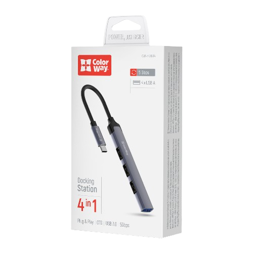 Адаптер 4в1 (3USB 2.0/USB 3.0) ColorWay CW-HUB04 | Зображення 9