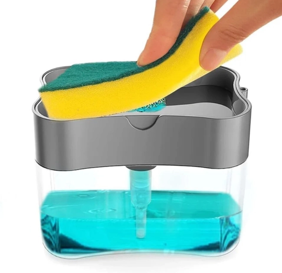 Диспенсер для миючого засобу натискний Soap Pump Sponge Caddy | Зображення 2