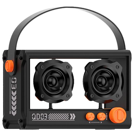 Bluetooth колонка QD03 Transparent з мікрофоном Black | Зображення 1