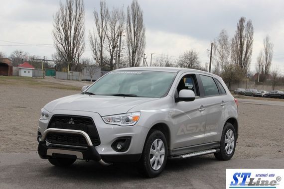 Бокові пороги Allmond Grey (2 шт., алюм.) для Mitsubishi ASX 2010-2023 рр | Зображення 1