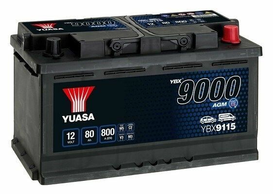 Аккумулятор Yuasa 12V 80Ah AGM Start Stop Plus Battery YBX9115